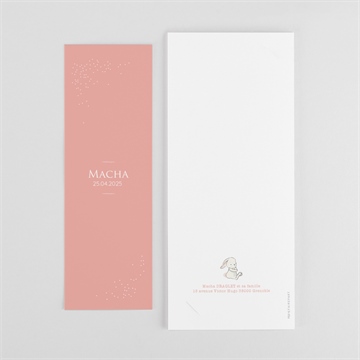 Faire-part naissance tendre lapin photomaton - Dos du faire-part