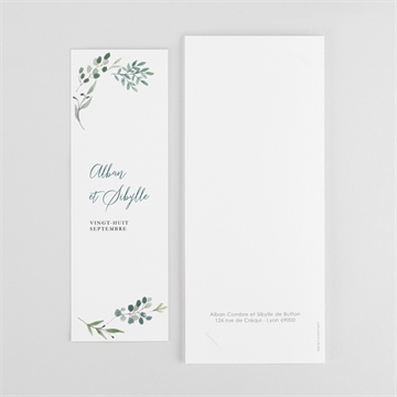 Faire-part mariage bouquet provençal photomaton - Dos du faire-part