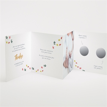 Faire-part naissance petit roi accordéon - Intérieur du faire-part non gratté