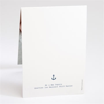 Faire-part naissance mon petit matelot plié décalé - Dos du faire-part