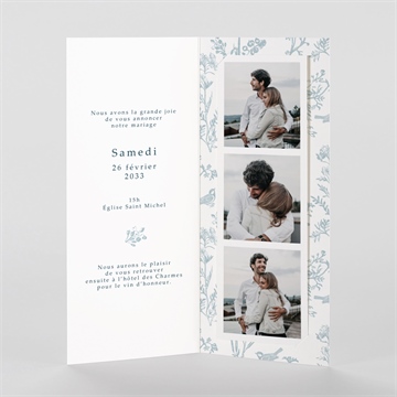 Faire-part mariage jouy exclusif photomaton - Intérieur du faire-part