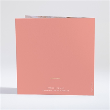 Faire-part naissance sobre et chic dorure - Dos du faire-part