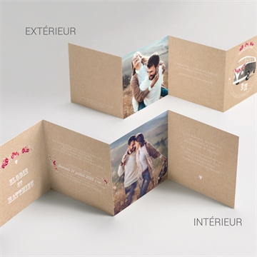 Faire-part mariage a l'aventure accordéon ! - Vue d'ensemble