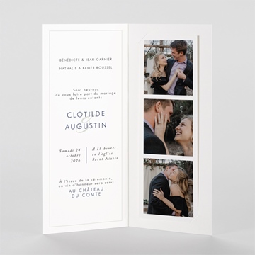 Faire-part mariage esperluette photomaton - Intérieur du faire-part
