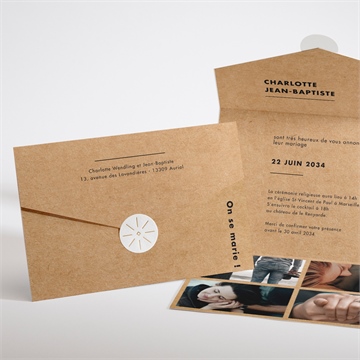 Faire-part mariage so kraft enveloppe