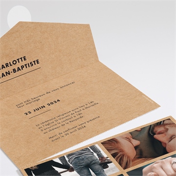 Faire-part mariage so kraft enveloppe - Détail du faire-part