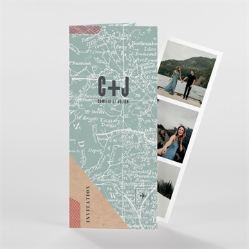 Faire-part mariage voyage voyage photomaton
