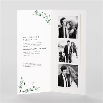 Faire-part mariage l'olivier photomaton - Intérieur du faire-part