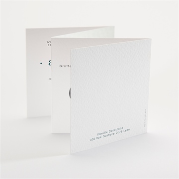 Faire-part naissance vert emeraude à gratter - Dos du faire-part