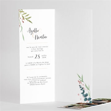 Faire-part mariage bouquet ardent photomaton - Intérieur du faire-part