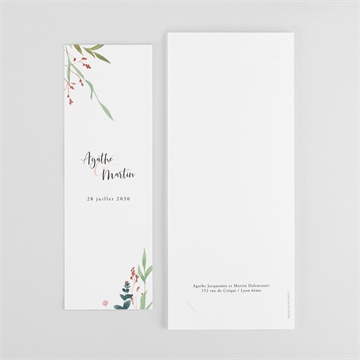 Faire-part mariage bouquet ardent photomaton - Dos du faire-part