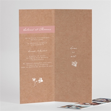 Faire-part mariage lierre grimpant photomaton - Intérieur du faire-part 2