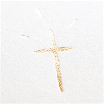 Faire-part communion végétal et dorure carré - Détail du faire-part