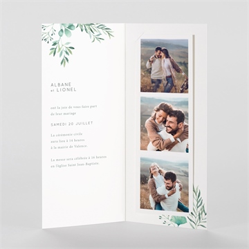 Faire-part mariage let love grow ! photomaton - Intérieur du faire-part