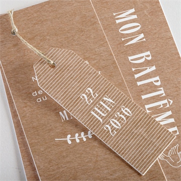 Faire-part de baptême pele mele photo original trio - Détail du faire-part