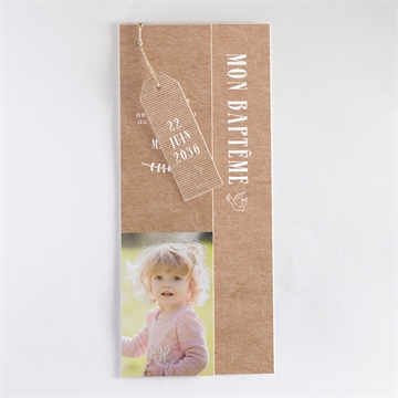 Faire-part de baptême pele mele photo original trio - Faire-part assemblé