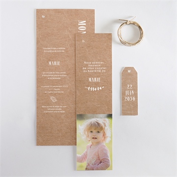 Faire-part de baptême pele mele photo original trio - Vue d'ensemble