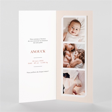 Faire-part naissance mon etoile photomaton - Intérieur du faire-part