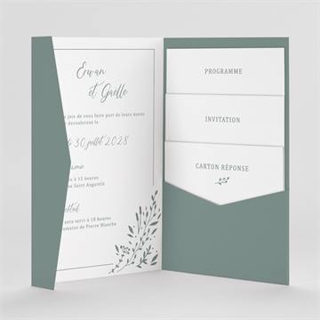 Faire-part mariage elégante poésie pocketfold - Intérieur du faire-part