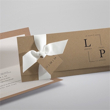 Faire-part mariage liés pochette
