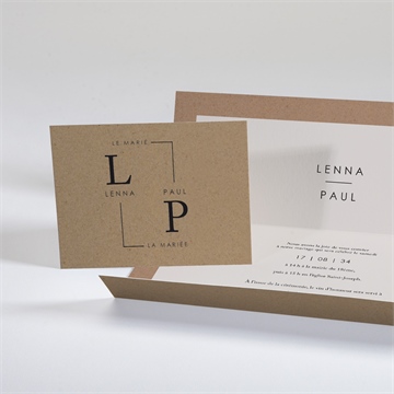 Faire-part mariage liés pochette - Intérieur du faire-part