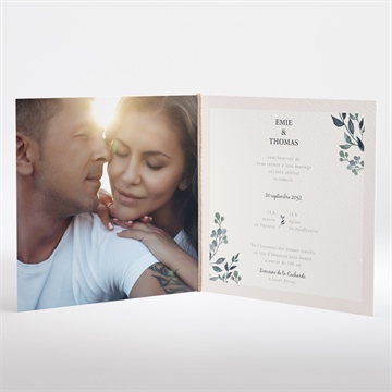 Faire-part mariage bel eclat carré plié - Intérieur du faire-part