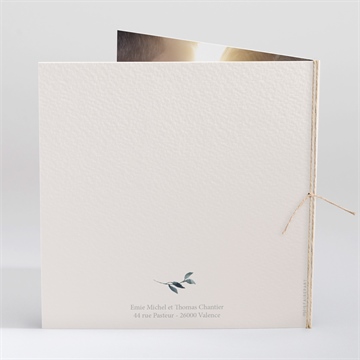 Faire-part mariage bel eclat carré plié - Dos du faire-part