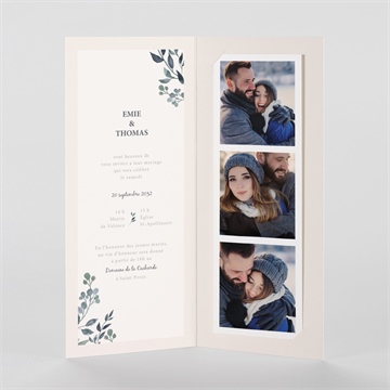 Faire-part mariage bel eclat photomaton - Intérieur du faire-part