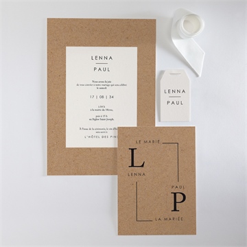 Faire-part mariage liés superposition - Vue d'ensemble