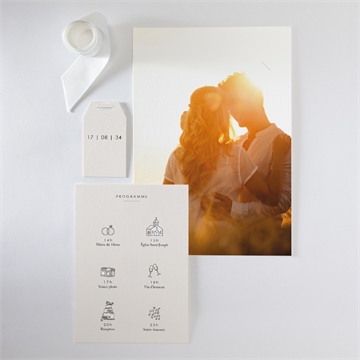 Faire-part mariage liés superposition - Vue d'ensemble verso