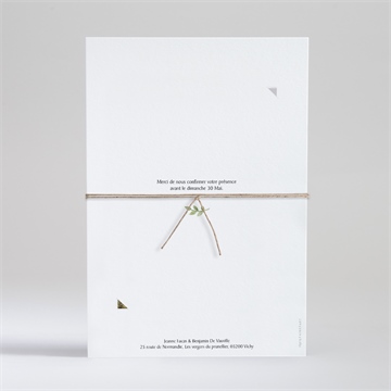 Faire-part mariage love power ensemencé - Dos du faire-part