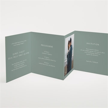 Faire-part mariage poésie d'aquarelle accordéon - Intérieur du faire-part