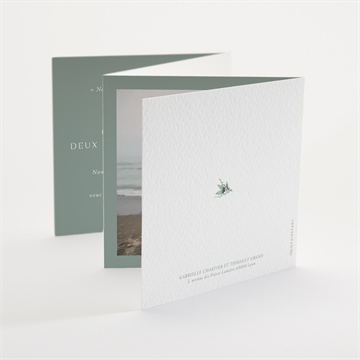 Faire-part mariage poésie d'aquarelle accordéon - Dos du faire-part