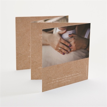 Faire-part mariage kraft et dentelle accordéon - Dos du faire-part