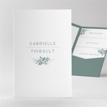 Faire-part mariage poésie d'aquarelle pocketfold