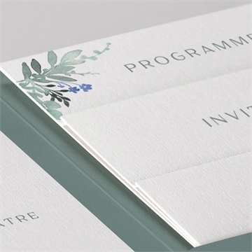 Faire-part mariage poésie d'aquarelle pocketfold - Détail du faire-part