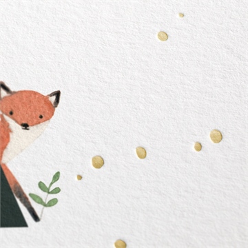 Faire-part naissance première initiale avec dorure - Marquage à chaud OR