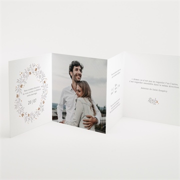 Faire-part mariage gravure accordéon - Intérieur du faire-part