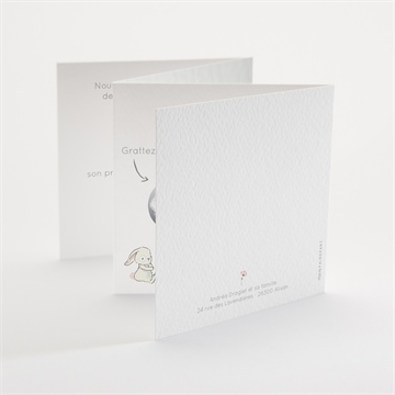 Faire-part naissance poésie aimantée accordéon - Dos du faire-part