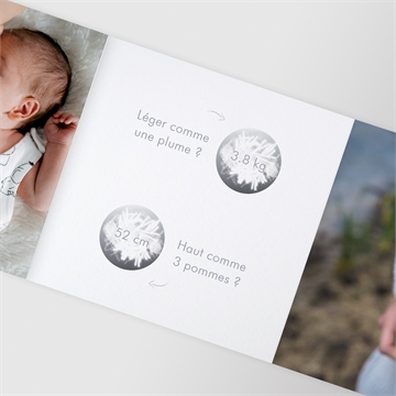 Faire-part naissance petits portraits accordéon - Détail du faire-part
