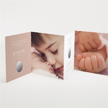 Faire-part naissance follement accordéon - Intérieur du faire-part non gratté