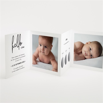 Faire-part naissance hello en photos accordéon - Intérieur du faire-part