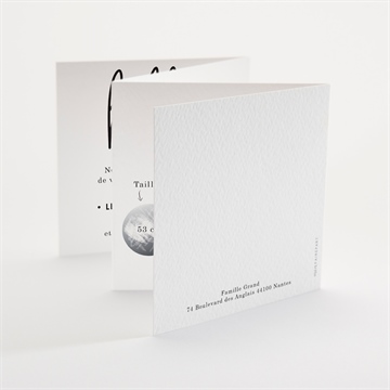 Faire-part naissance hello en photos accordéon - Dos du faire-part