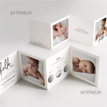 Faire-part naissance hello en photos accordéon - Vue d'ensemble