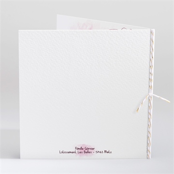 Faire-part naissance joli conte carré plié - Dos du faire-part