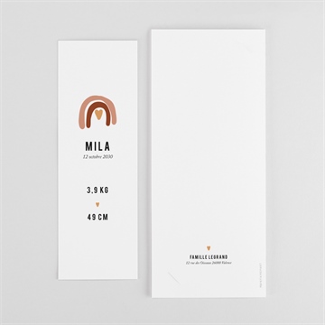 Faire-part naissance arc en ciel photomaton - Dos du faire-part