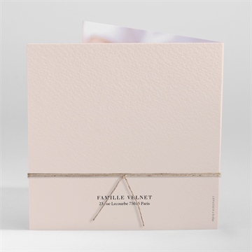 Faire-part naissance tendre cadre ensemencé - Dos du faire-part