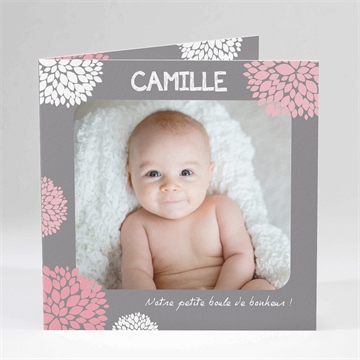 Faire-part naissance nature et pastel photo plié
