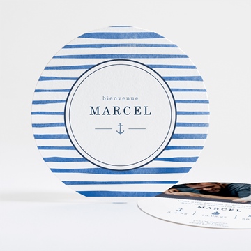 Faire-part naissance notre petit marin rond