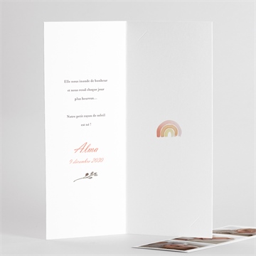 Faire-part naissance joli petit mobile photomaton - Détail de l'intérieur